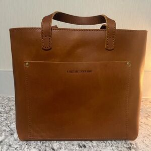 Portland Leather Medium Crossbody Zippered Tote in “Honey”